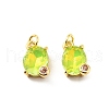 Oval Brass Micro Pave Cubic Zirconia Pendants KK-L237-020G-01-1