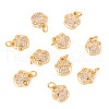 Brass Micro Pave Clear Cubic Zirconia Charms X1-RJEW-T063-38G-NF-2
