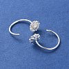 999 Fine Silver Pull Through Earrings EJEW-P296-26E-S-2