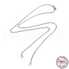 Rhodium Plated 925 Sterling Silver Cable Chains Necklace Makings STER-B001-03P-A-5