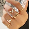 5Pcs Alloy & Crystal Rhinestone & Plastic Pearl Finger Rings WG7A5CE-07-1