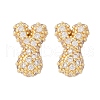 Brass Micro Pave Cubic Zirconia Stud Earrings EJEW-Z091-04G-Y-2