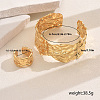 Elegant Brass Cuff Bangle & Rings Sets with Irregular Texture Design for Women's Party Accessories KU8718-5