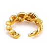 925 Sterling Silver Twist Cuff Open Rings for Women Men RJEW-P105-02G-3