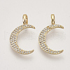 Brass Micro Pave Cubic Zirconia Pendants KK-T048-044G-NF-1