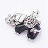 Natural Dyed & Heated Black Agate Pendants G-P268-07-1