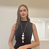 Heart & Teardrop Alloy Plastic Imitation Pearl Pendant Slider Snake Chain Long Necklaces for Women WG79394-02-2