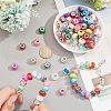  Transparent Spray Painted Glass European Beads and Cat Eye European Beads G-NB0002-55-3