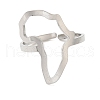 Non-Tarnish Hollow Africa Map 304 Stainless Steel Open Cuff Rings for Women RJEW-N048-03P-2