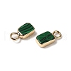 Natural Malachite Rectangle Charms G-Q169-07G-03-2