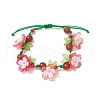 Floral Acrylic Beads Braided Bead Bracelets for Women BJEW-MZ00184-01-2