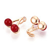 Brass Micro Pave Cubic Zirconia and Resin Pendants KK-T074-65KCG-2