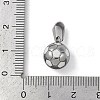 Trendy Necklace Findings 304 Stainless Steel FootBall/Soccer Ball Pendants STAS-L012-B01P-01-3