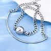 304 Stainless Steel Curb Chain Wrap Bracelets for Women BJEW-A036-12P-3