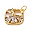 Brass Micro Pave Cubic Zirconia Pendants KK-P308-69G-2