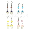 Resin Mushroom Dangle Earrings EJEW-JE05398-1