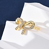 Brass Micro Pave Clear Cubic Zirconia Finger Rings for Women RJEW-U047-06G-3