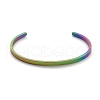 Ion Plating(IP) 304 Stainless Steel Cuff Bangles for Women BJEW-K173-02MC-2