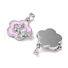 Brass Micro Pave Clear Cubic Zirconia Pendants KK-B102-13P-2
