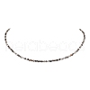 3mm Faceted Round Natural Black Rutilated Quartz Beaded Necklaces for Women NJEW-JN05079-02-1