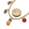 Alloy Colorful Enamel Fruit Pendant 304 Stainless Steel Chain Necklaces NJEW-TA00201-3