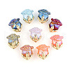 Iridescent Plating Acrylic Beads MACR-C029-06-1