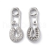 Brass Micro Pave Clear Cubic Zirconia Pendants KK-E068-VF261-1