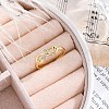 Brass Micro Pave Clear Cubic Zirconia Cuff Finger Rings RJEW-G337-23G-2