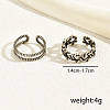 2Pcs Vintage Copper Twisted Wire Toe Adjustable Open Cuff Rings for Women QX3270-3