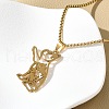 304 Stainless Steel Dog Outline Pendant Necklaces NJEW-P327-06G-3