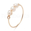Mother's Day Jewellery Round Natural Cultured Freshwater Pearl Finger Rings RJEW-JR00851-01-1