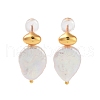 Teardrop Natural Pearl Stud Earrings for Women EJEW-E303-31G-1