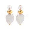 Mother's Day Jewellery Teardrop Natural Pearl Stud Earrings for Women EJEW-E303-31G-1