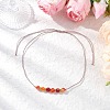 8MM Dyed Natural Banded Agate Round Braided Beaded Adjustable Necklaces for Women NJEW-JN05319-1