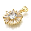 Brass Micro Pave Cubic Zirconia Pendants KK-K401-34G-01-2