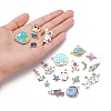 20Pcs 14 Style Light Gold Alloy Enamel Pendants ENAM-YW0001-74-3