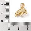 Brass & Shell & Clear Cubic Zirconia Charms KK-I712-18G-3