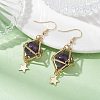 Natural Amethyst Dangle Earrings EJEW-JE05499-01-2