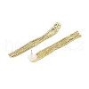 Cubic Zirconia Chains Tassel Earrings EJEW-P236-03G-2