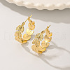 Stainless Steel Irregular Leaf Hoop Earrings JJ2529-2