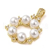 Rack Plating Brass Micro Pave Cubic Zirconia Pendants KK-P248-01G-2