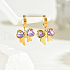 Fashionable Stainless Steel Bowknot Hoop Earrings AO5773-2-4