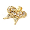Rack Plating Brass Micro Pave Cubic Zirconia Pendants KK-P241-15G-2