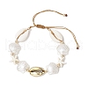 Natural Mixed Cowrie Shell Bead Braided Bead Bracelets BJEW-JB11862-03-2