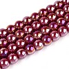 Electroplate Opaque Glass Beads Strands GLAA-T032-P8mm-AB23-1