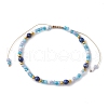 3Pcs 3 Color Natural Mixed Gemstone & Glass Seed Braided Bead Bracelets Set BJEW-JB09536-3