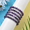 Natural Amethyst Beaded Stretch Bracelets BJEW-Q692-56-8mm-2