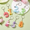 10Pcs 10 Styles Cartoon PVC Plastic Animal Pattern Number Pendant Keychain KEYC-JKC00703-2