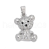 Brass Micro Pave Clear Cubic Zirconia Pendants KK-L234-01P-1