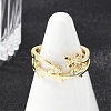 Brass Micro Pave Cubic Zirconia Cuff Rings for Women RJEW-S400-08G-3